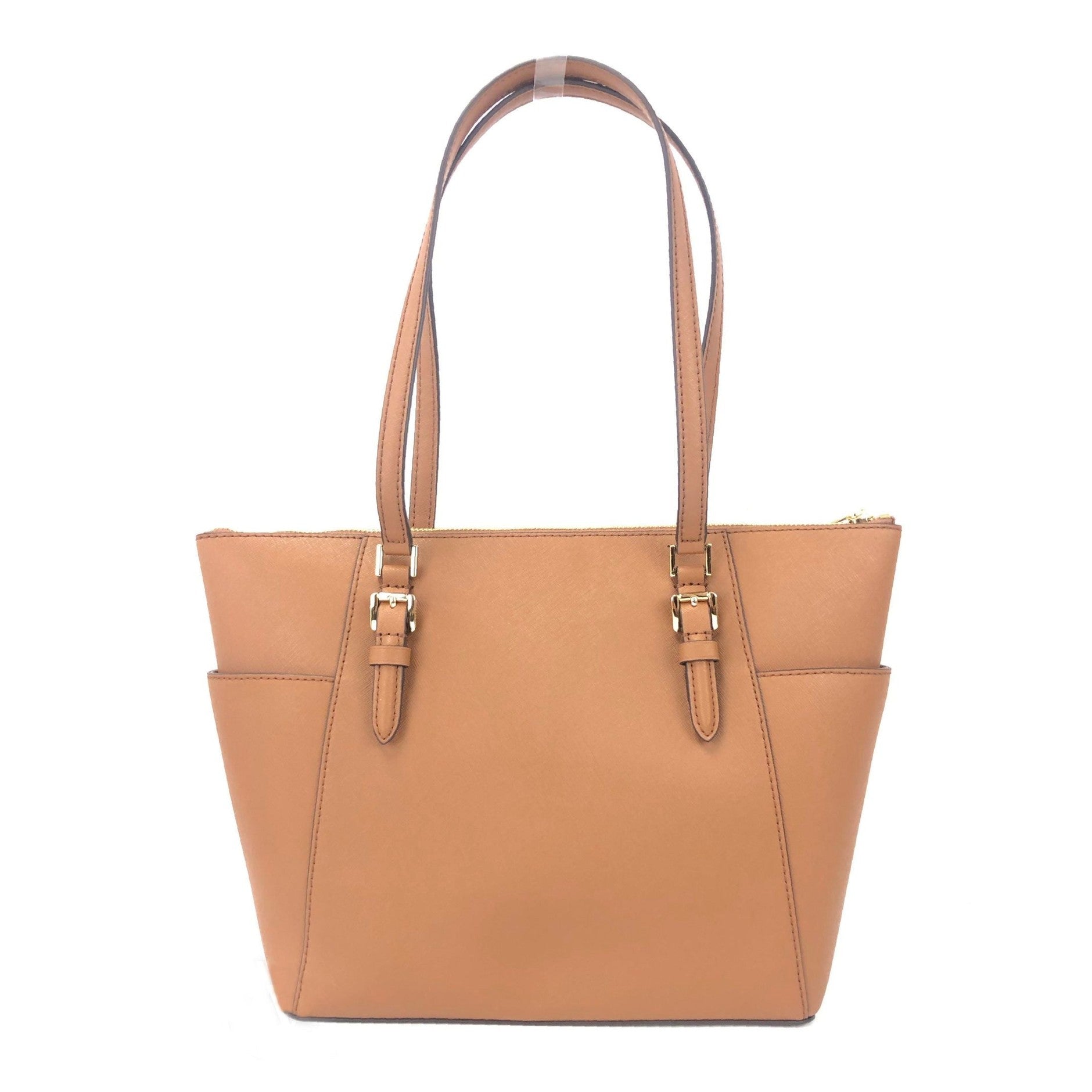 Charlotte Signature Leather Large Top Zip Tote Handbag Bag