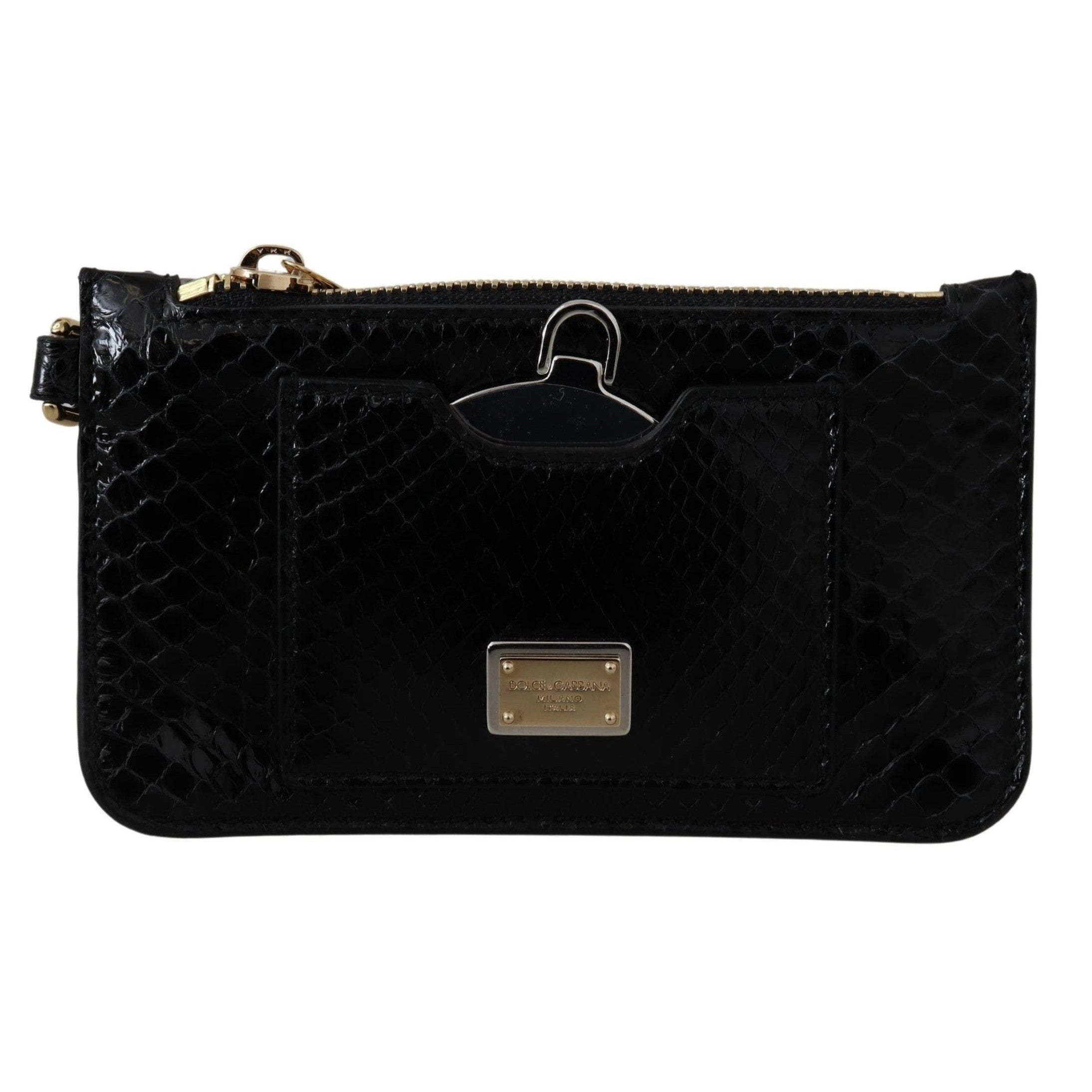 Elegant Python Pattern Leather Wristlet Wallet