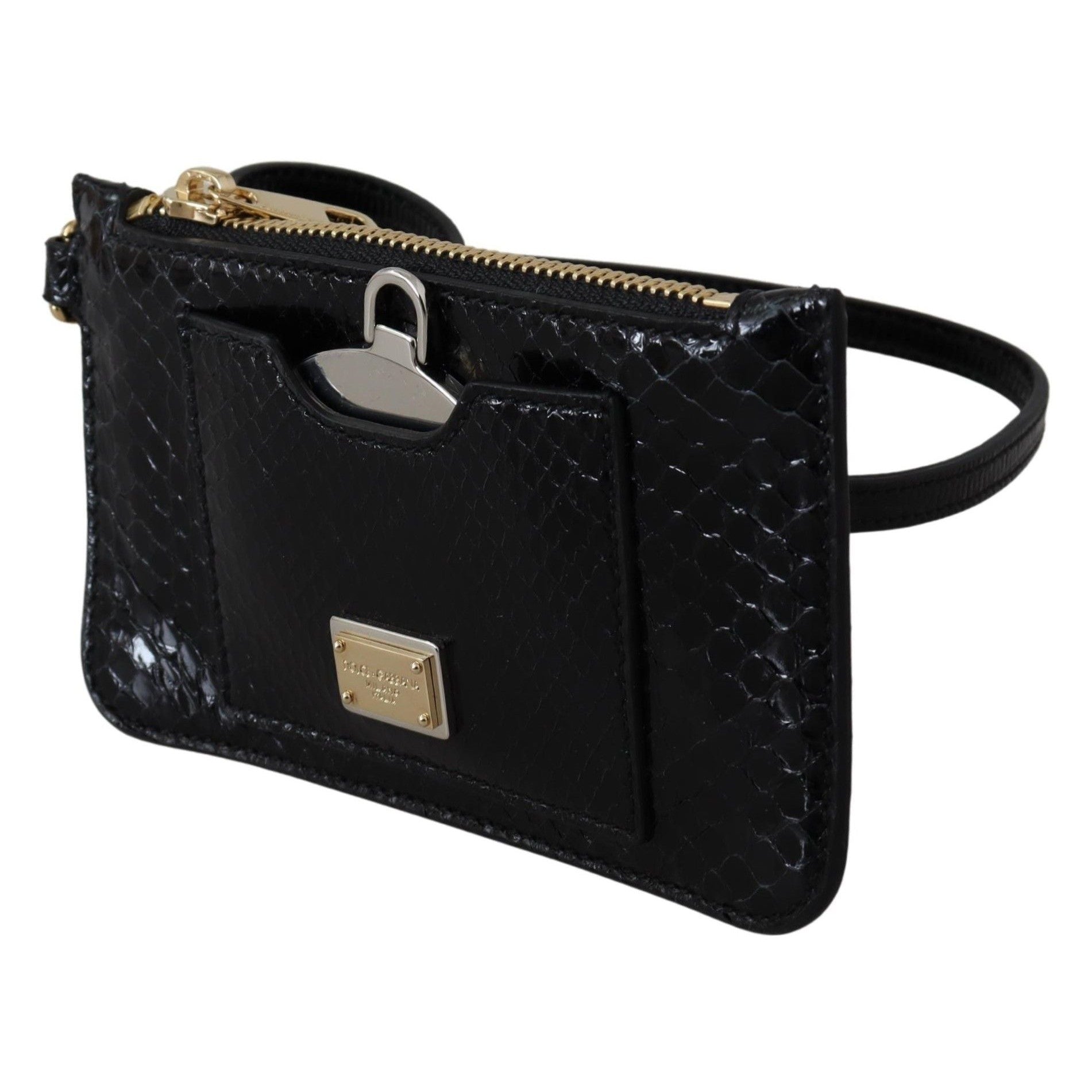 Elegant Python Pattern Leather Wristlet Wallet