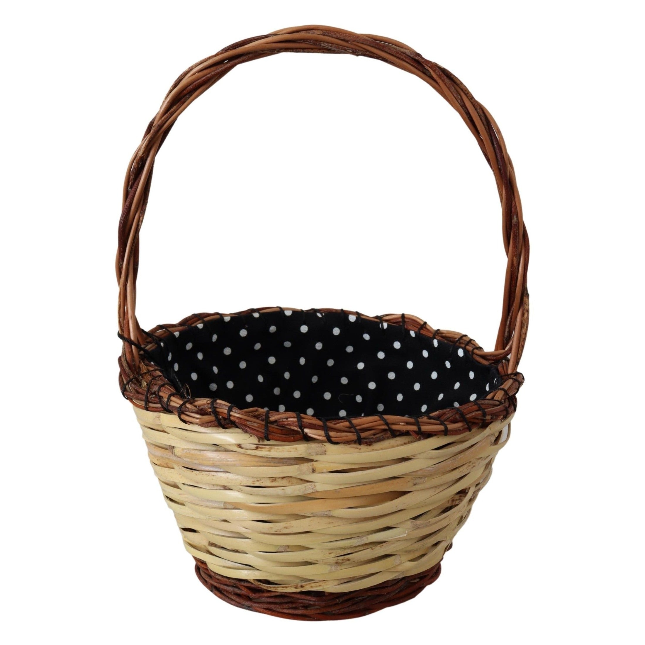 Chic Beige Wicker Basket Tote Bag