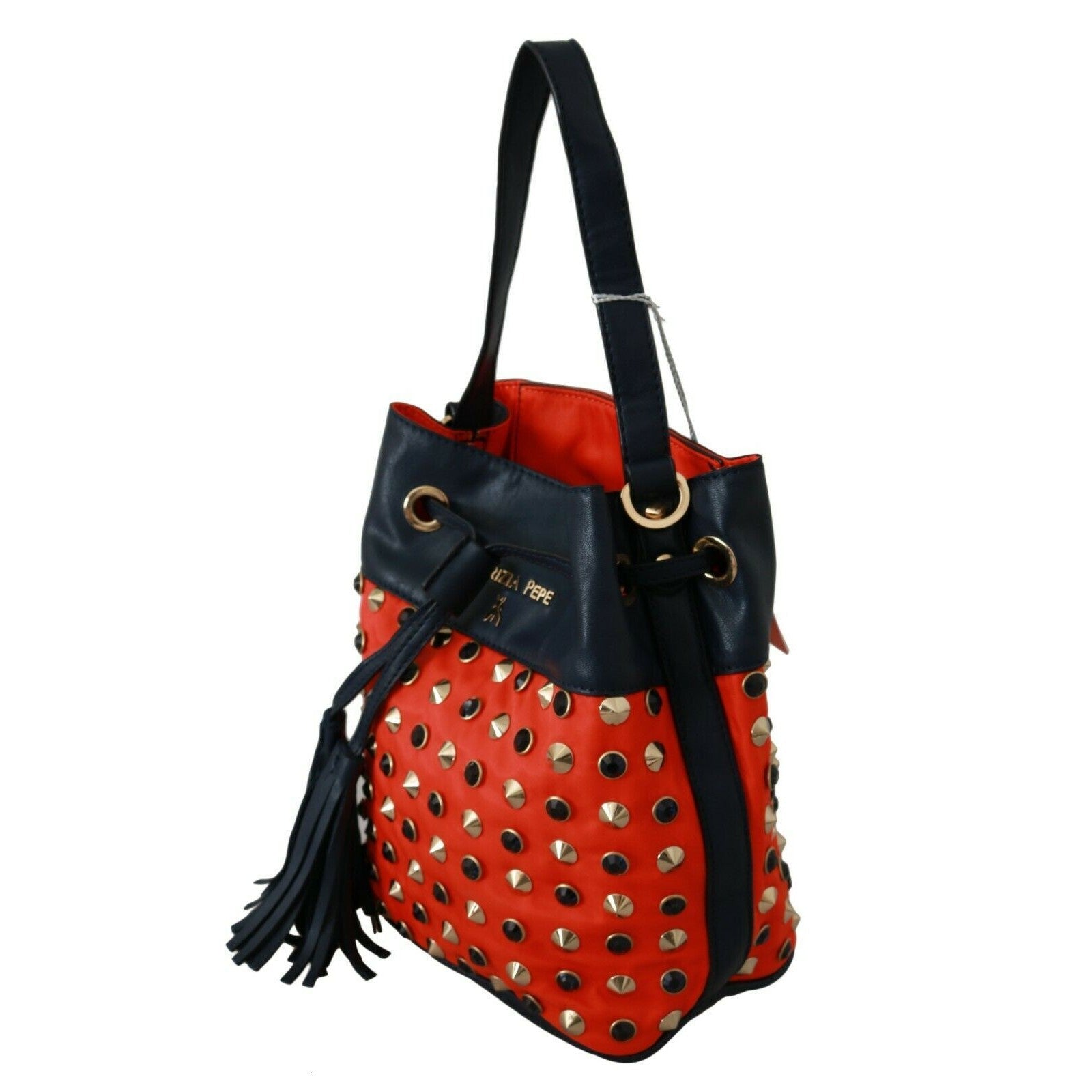 Chic Red Shoulder Tote with Leather Strap