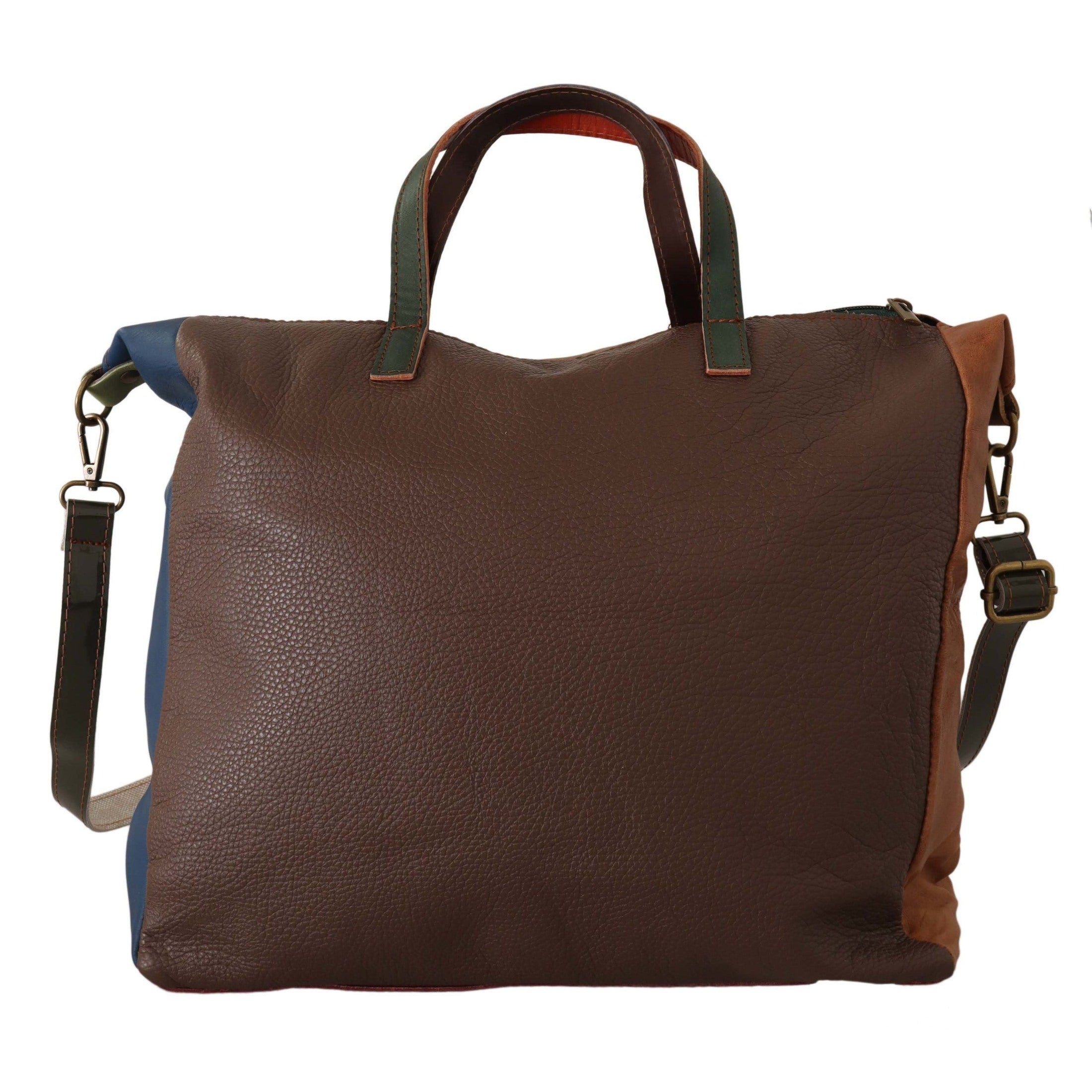 Multicolor Leather Shoulder Tote Bag