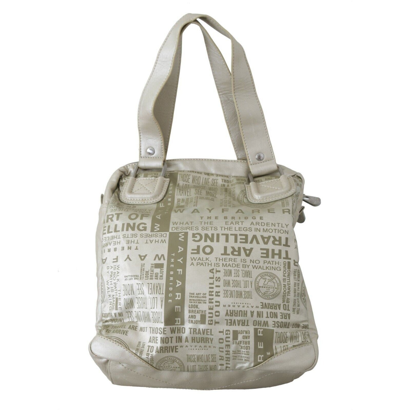 Chic White Fabric Shoulder Bag