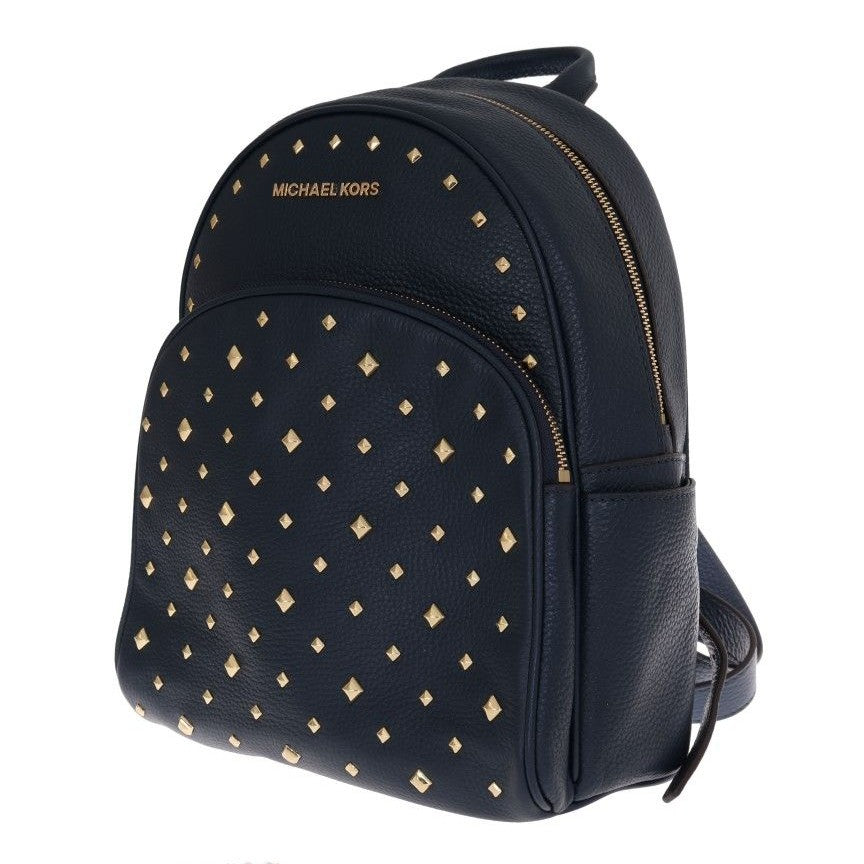 Elegant Leather ABBEY Backpack in Navy Blue