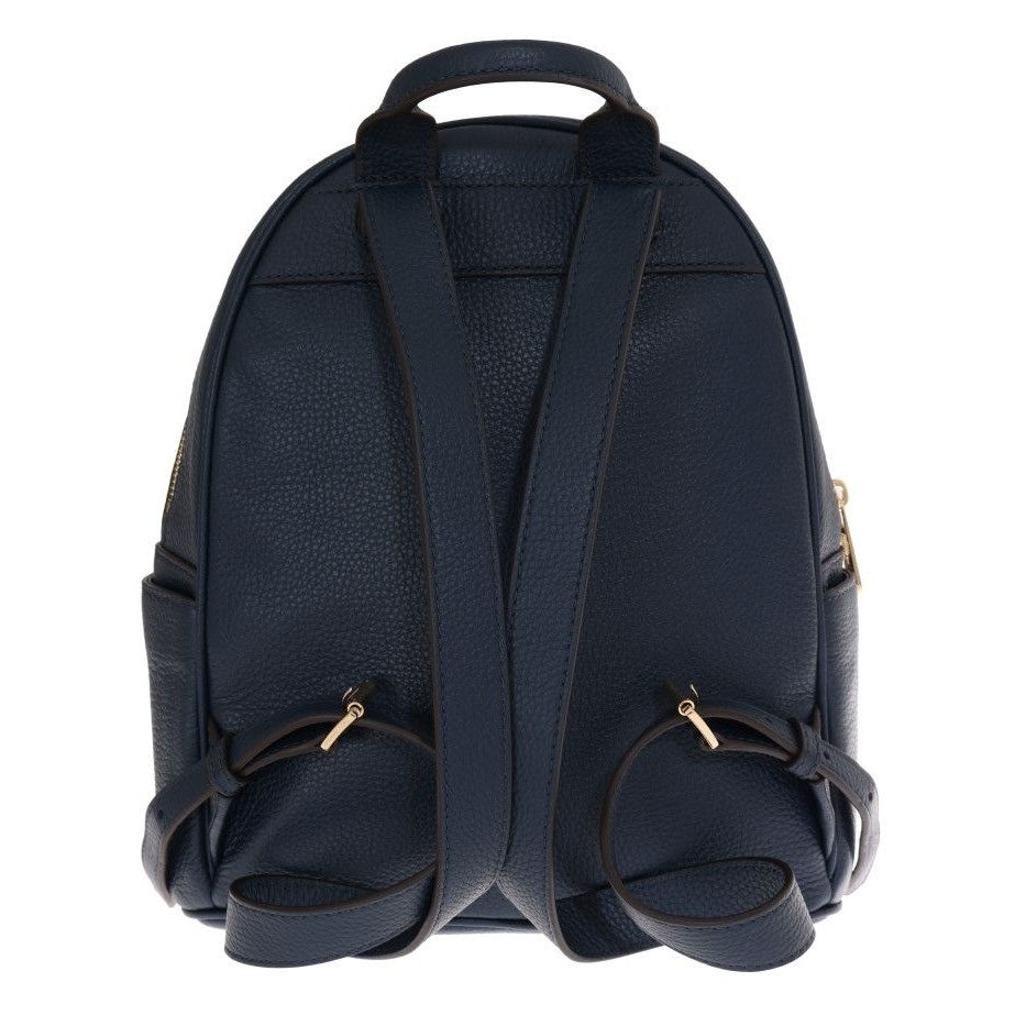 Elegant Leather ABBEY Backpack in Navy Blue