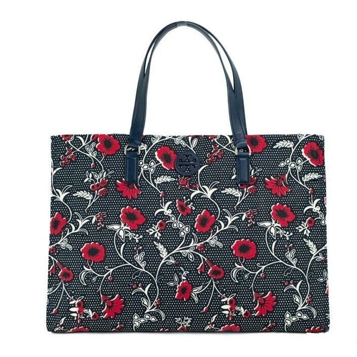 Medium Nylon Retro Batik Print Shoulder Tote Handbag