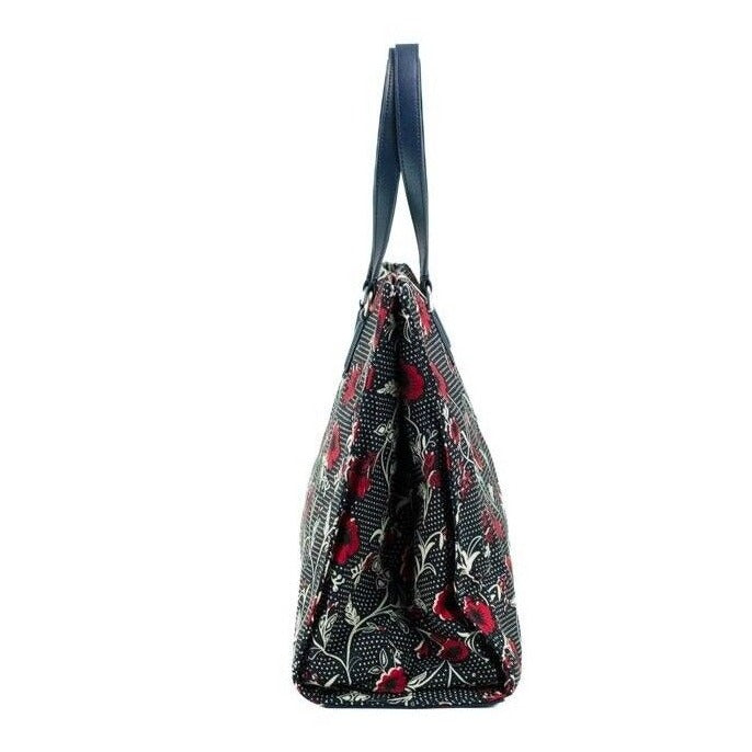 Medium Nylon Retro Batik Print Shoulder Tote Handbag