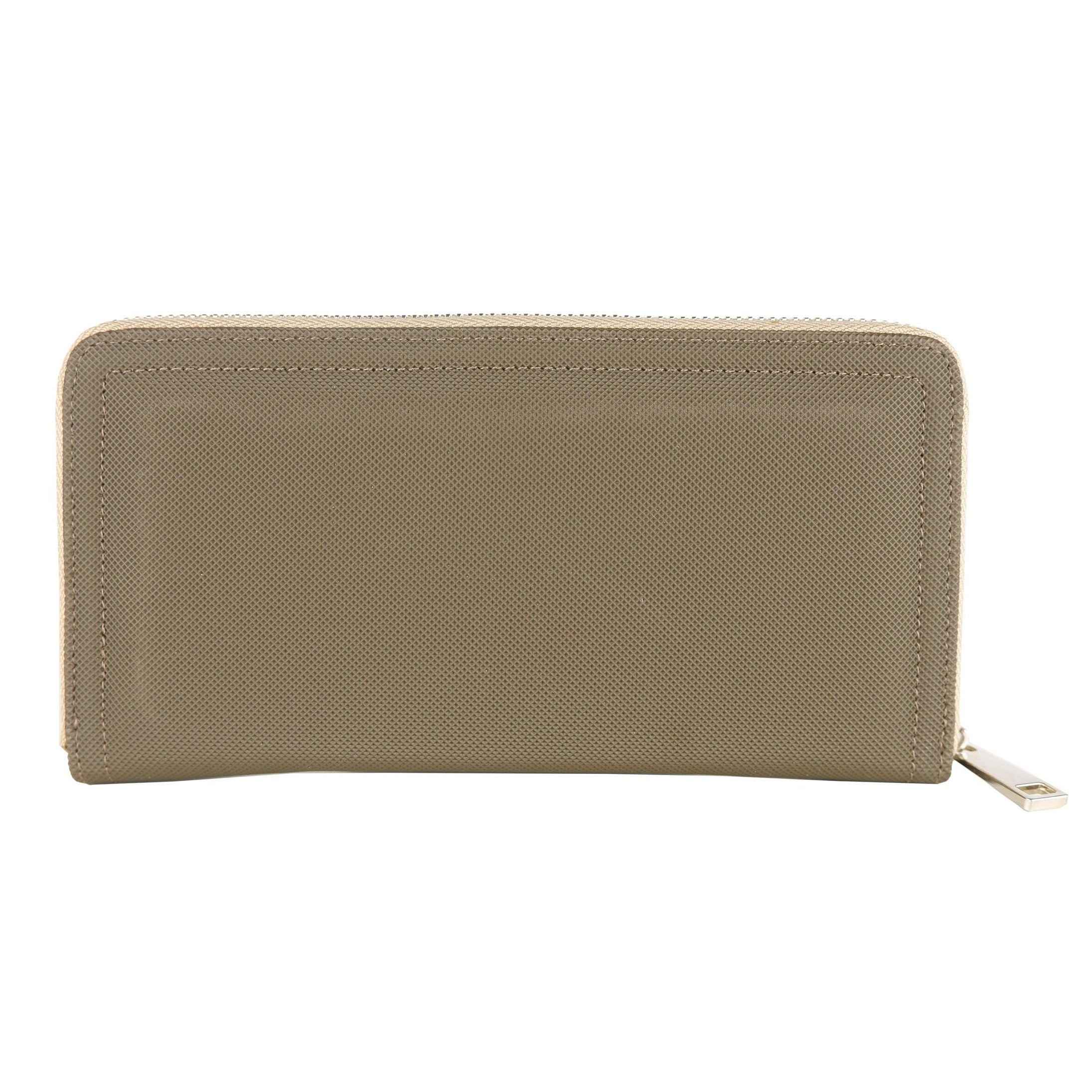 "Green PVC Women Wallet with Calfskin Accents"