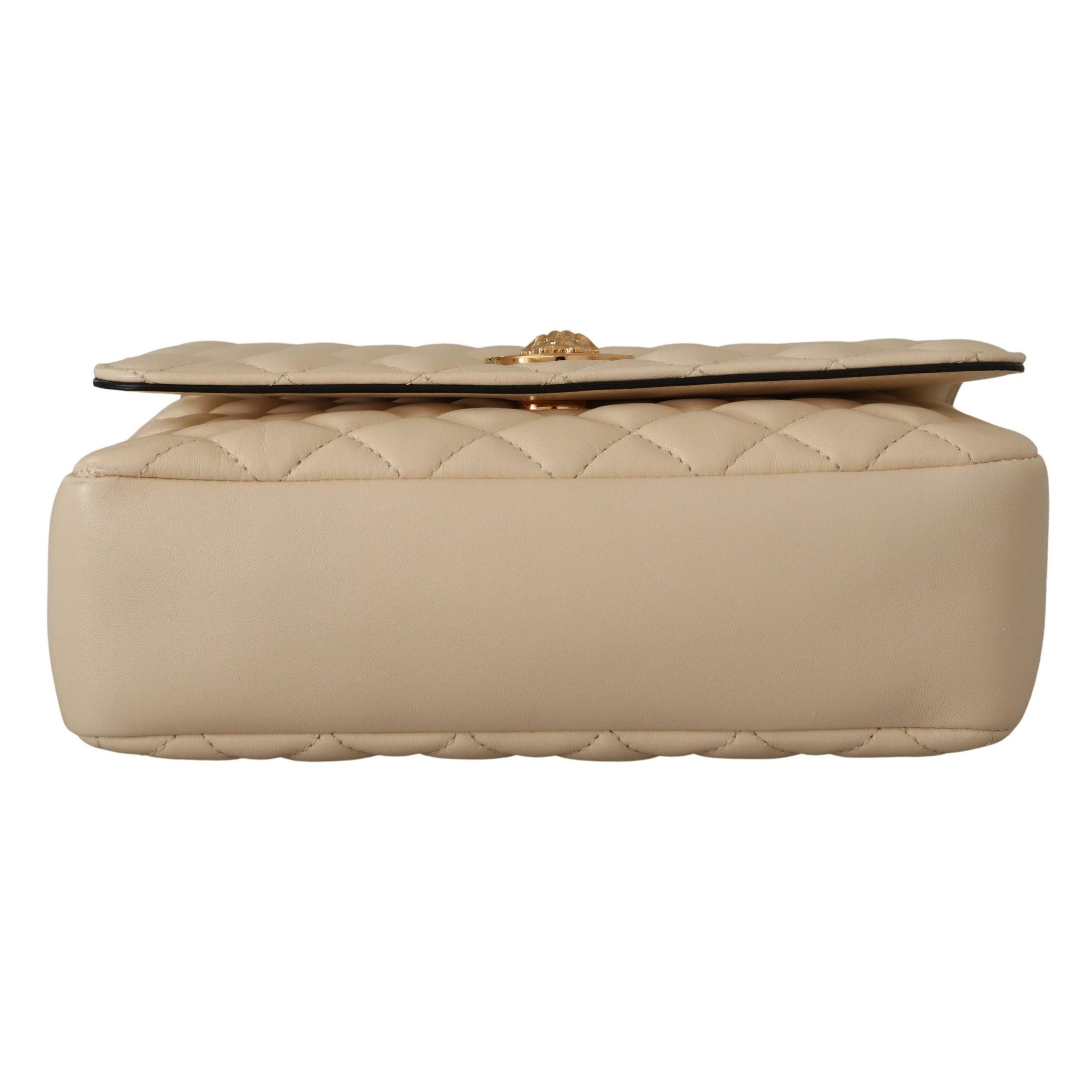 Elegant White Nappa Leather Shoulder Bag