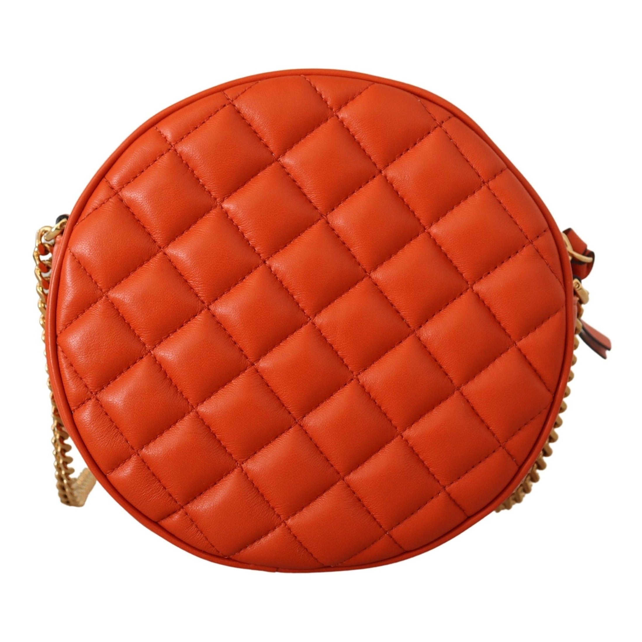 Elegant Round Nappa Leather Crossbody Bag