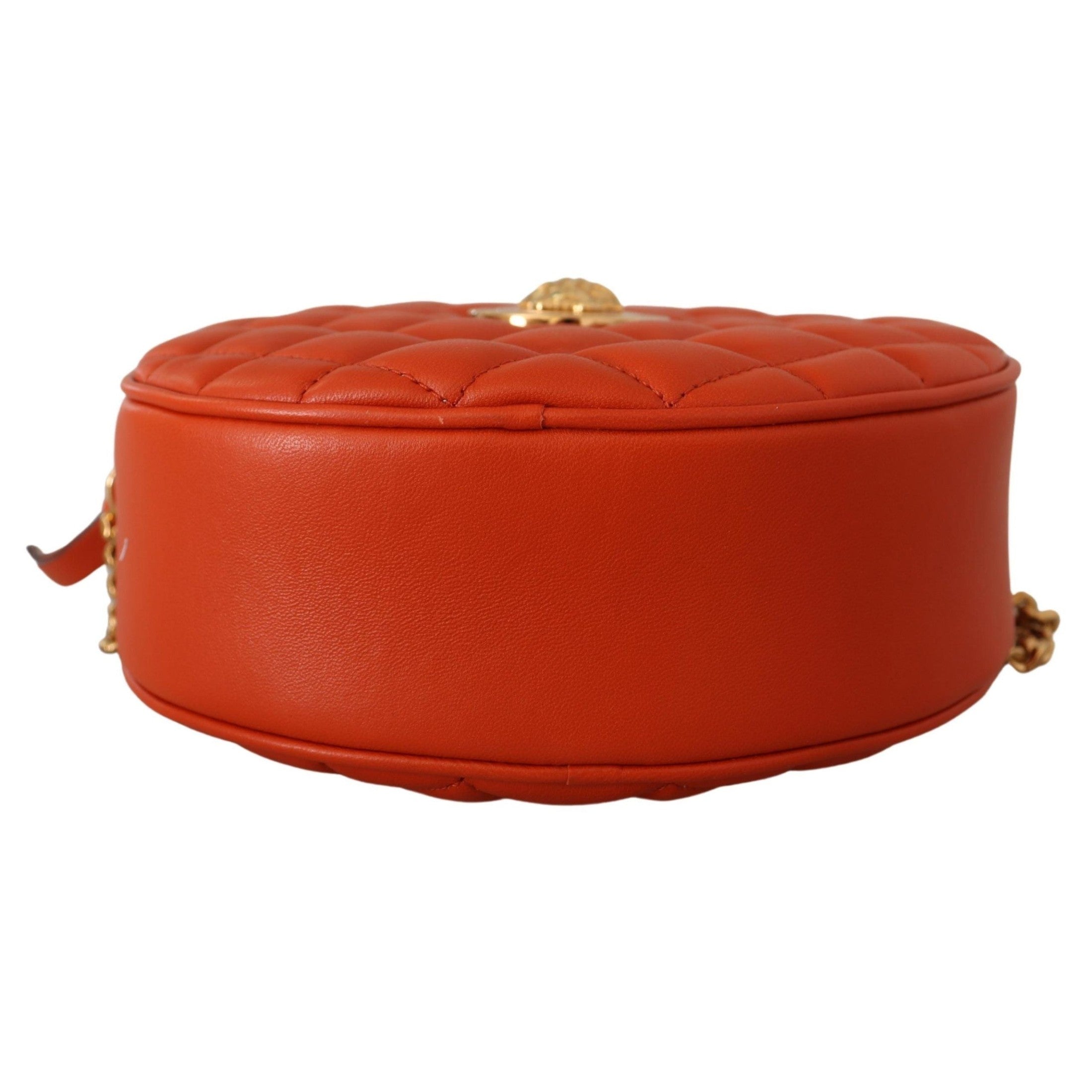 Elegant Round Nappa Leather Crossbody Bag