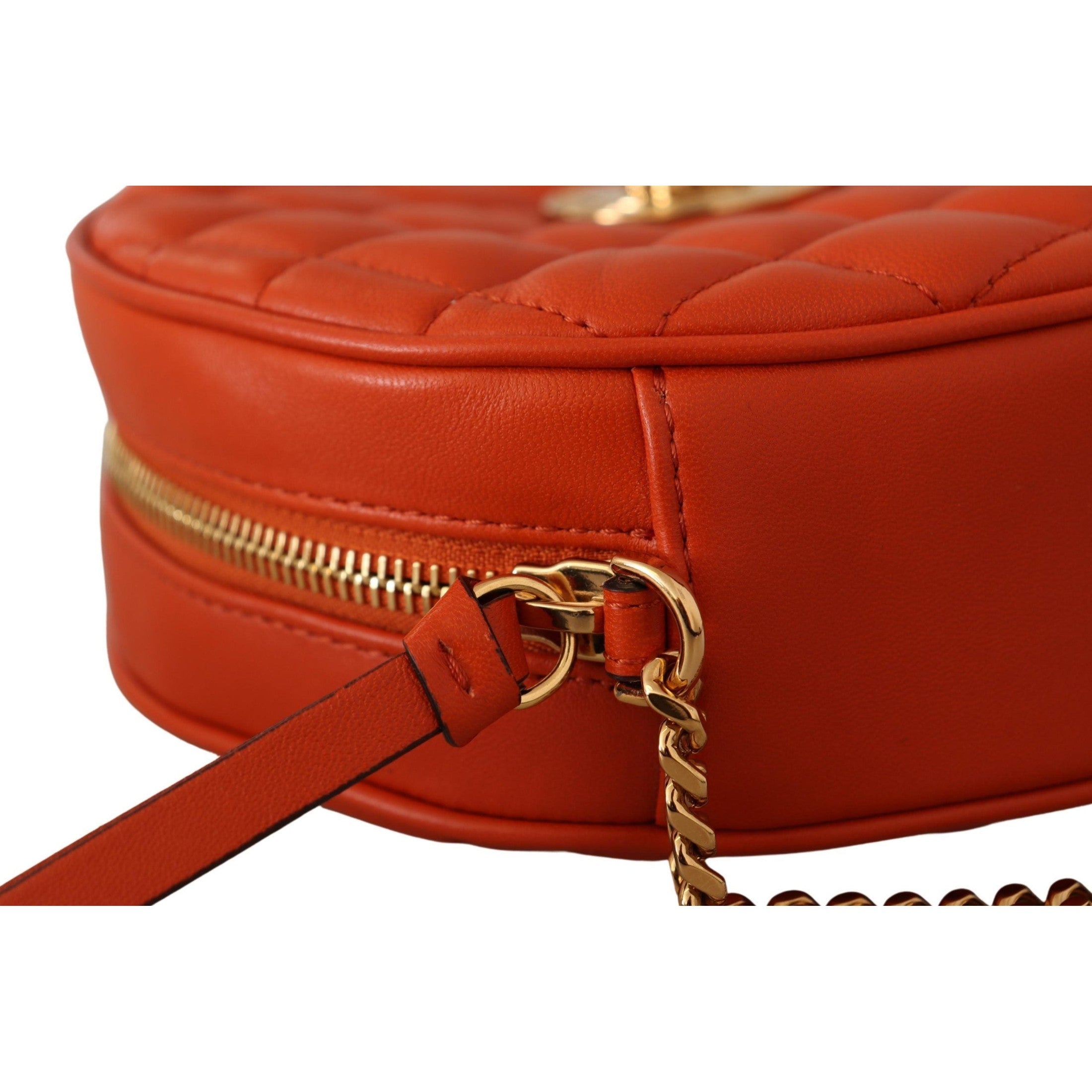 Elegant Round Nappa Leather Crossbody Bag