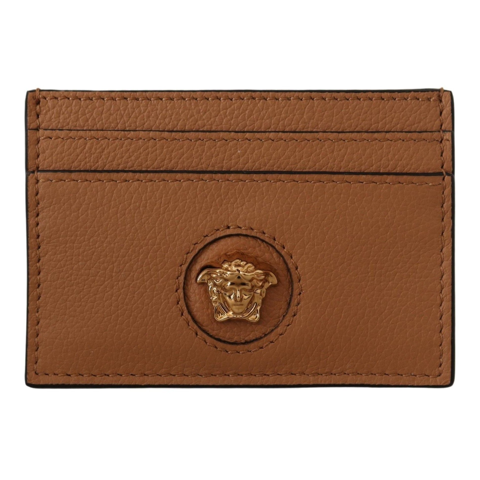 Elegant Medusa Calf Leather Card Holder