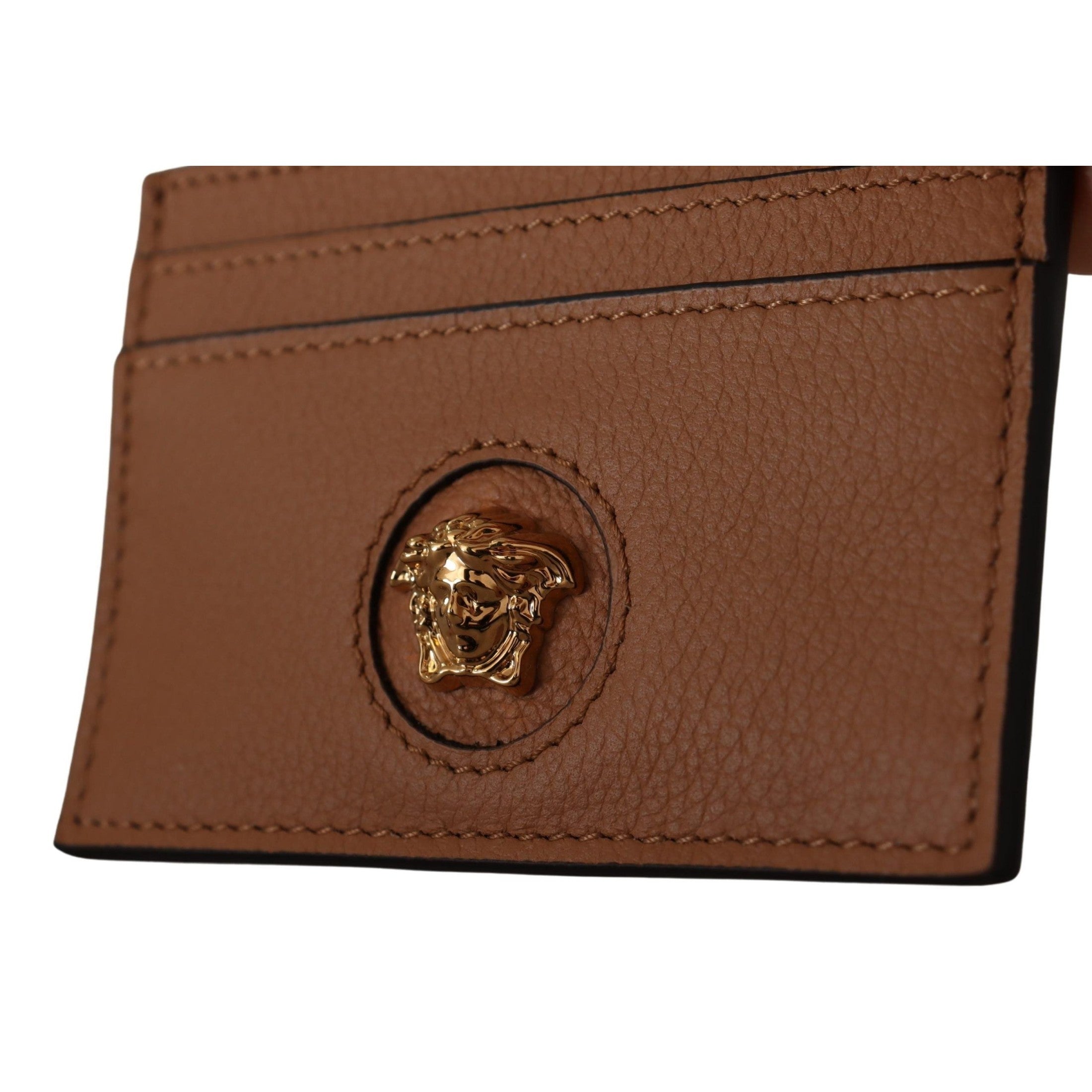 Elegant Medusa Calf Leather Card Holder