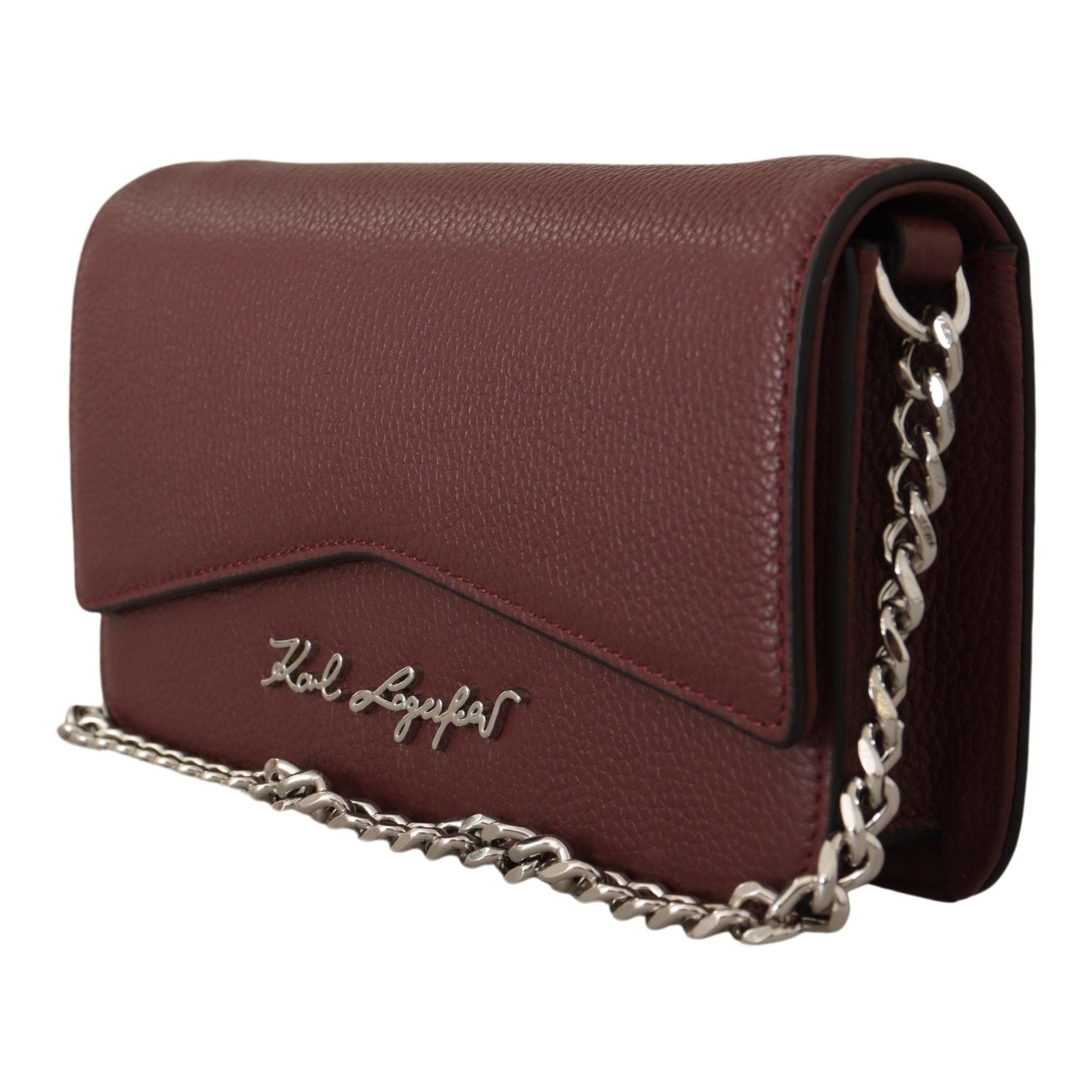 Elegant Wine Leather Evening Clutch