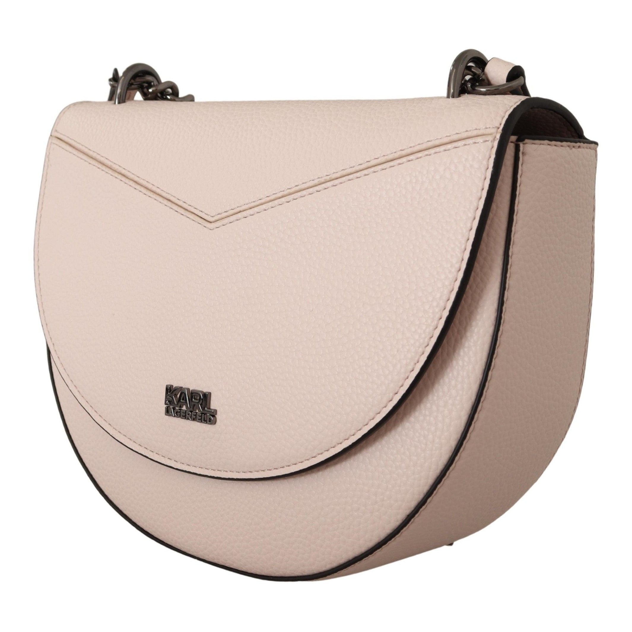 Elegant Mauve Light Pink Leather Shoulder Bag