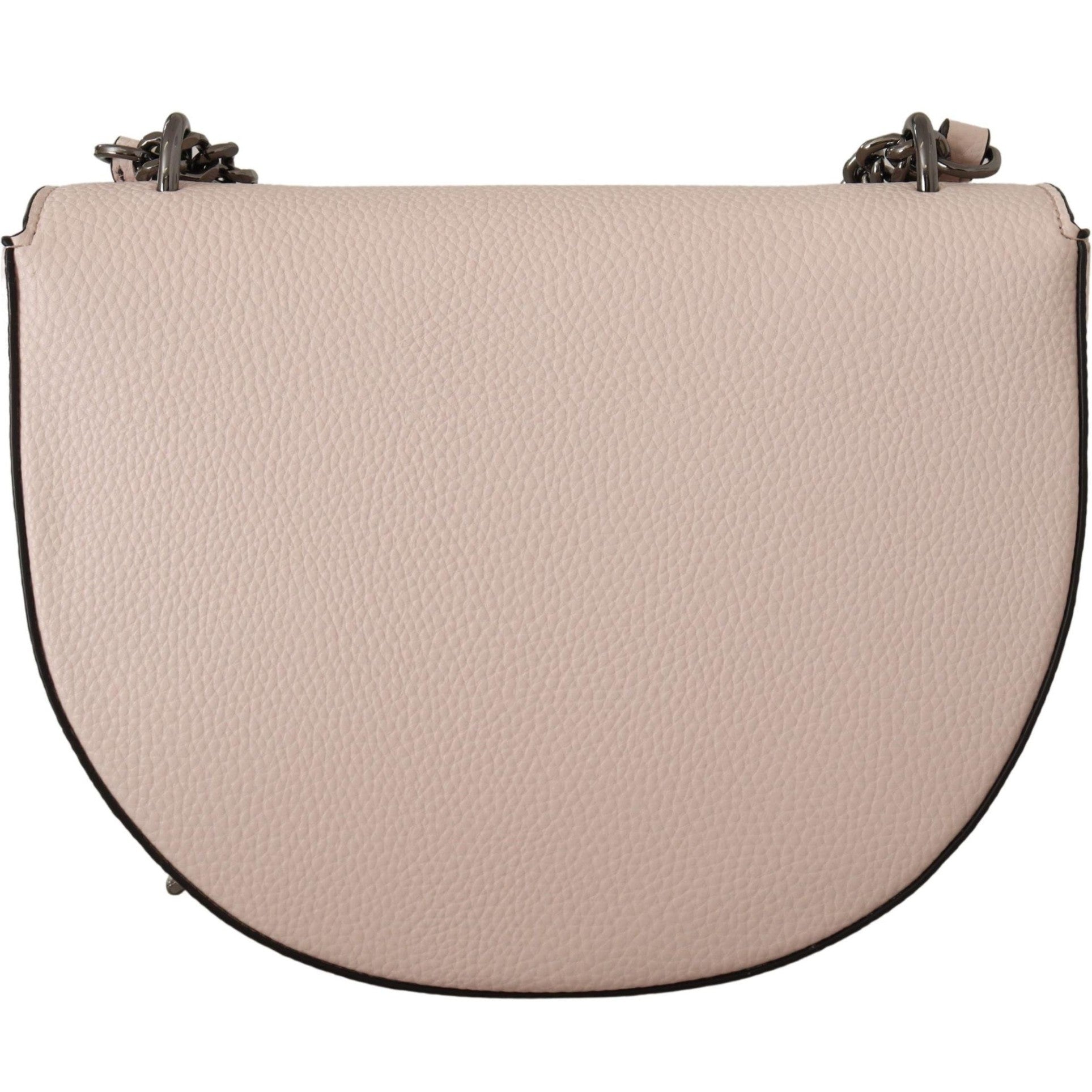 Elegant Mauve Light Pink Leather Shoulder Bag