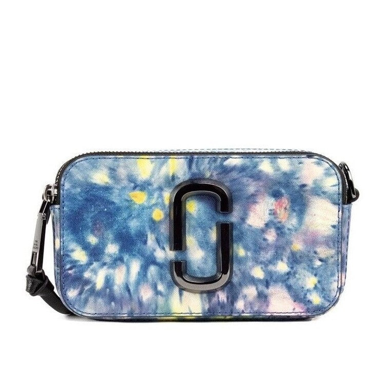 The Snapshot bag Watercolor Blue Printed Leather Shoulder Bag Purse