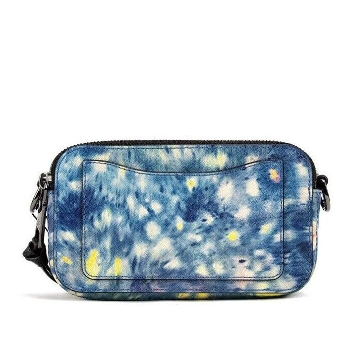 The Snapshot bag Watercolor Blue Printed Leather Shoulder Bag Purse