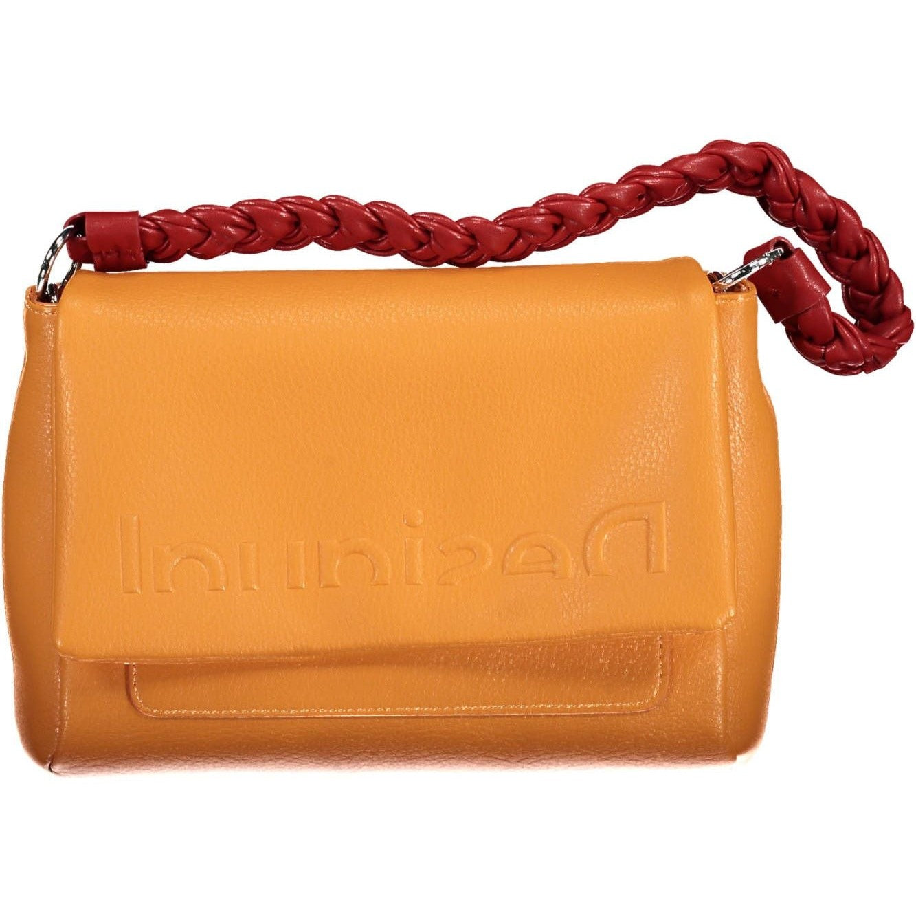 Chic Orange Shoulder Bag with Contrasting Details