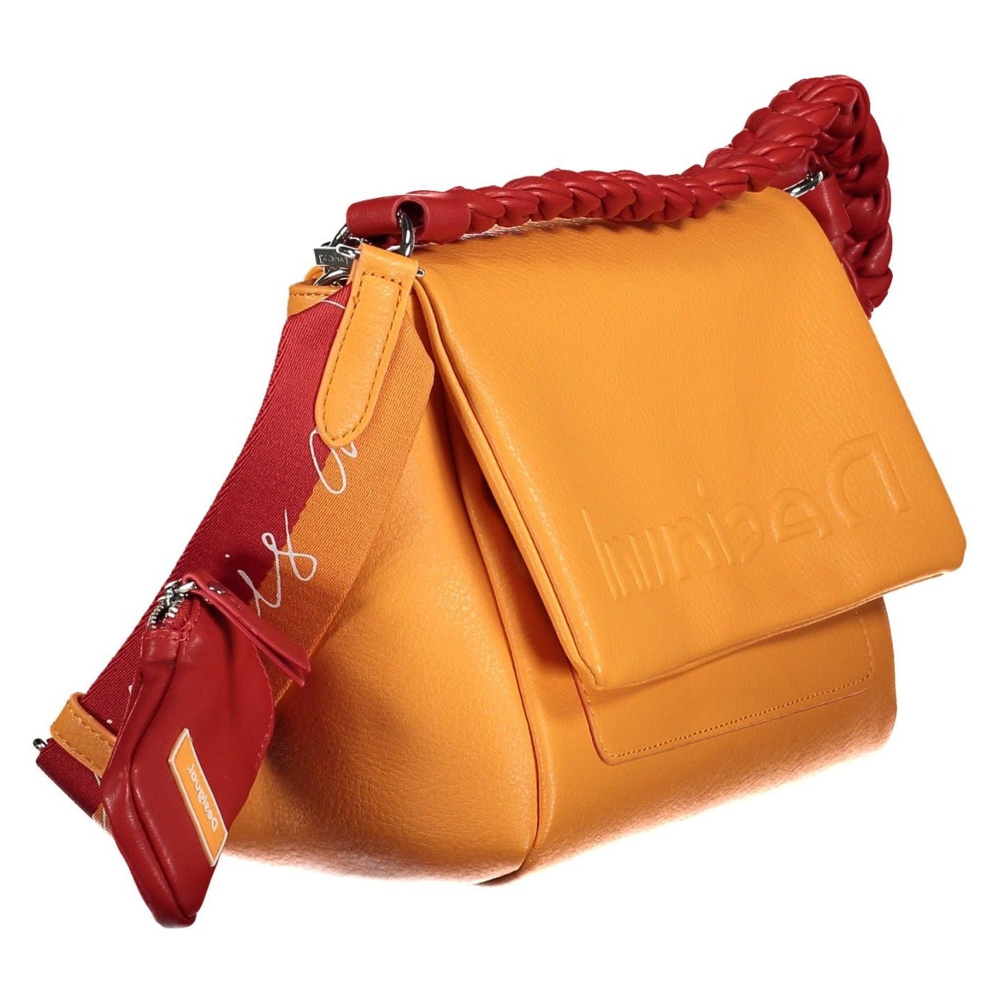 Chic Orange Shoulder Bag with Contrasting Details