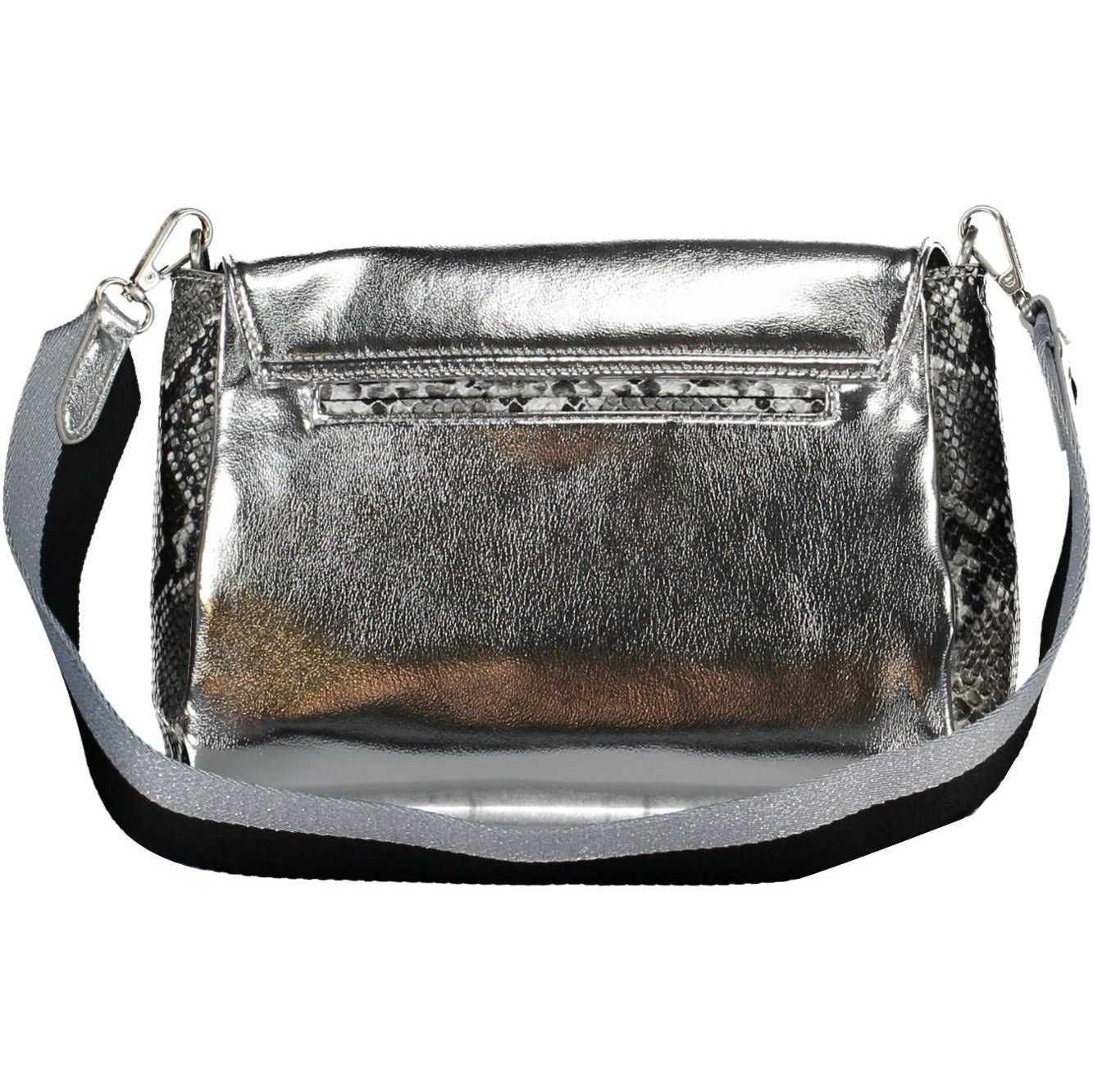 Silver Polyethylene Women Handbag