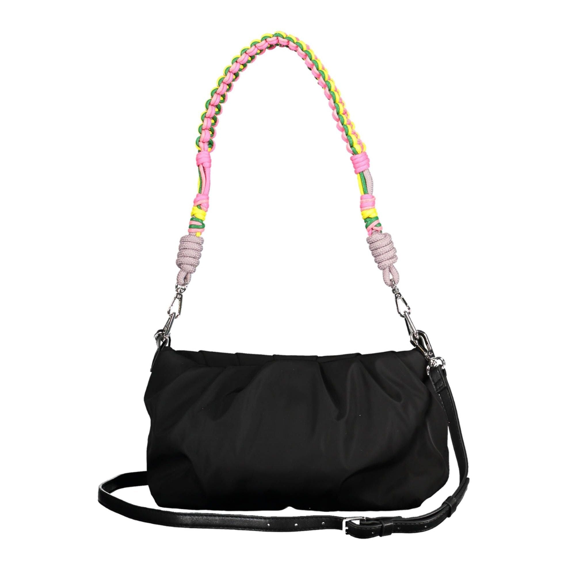 Black Polyester Women Handbag