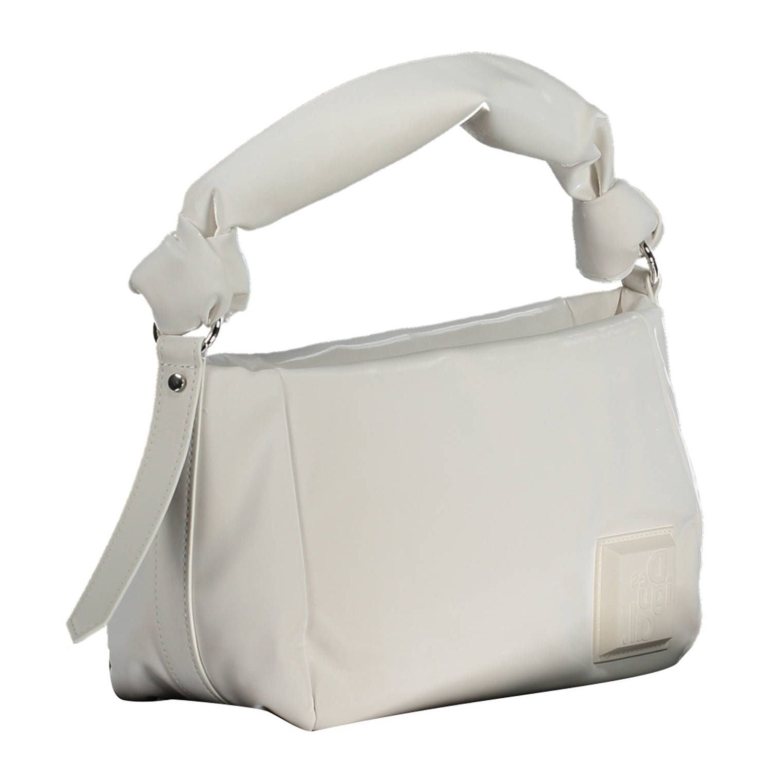 White Polyester Women Handbag