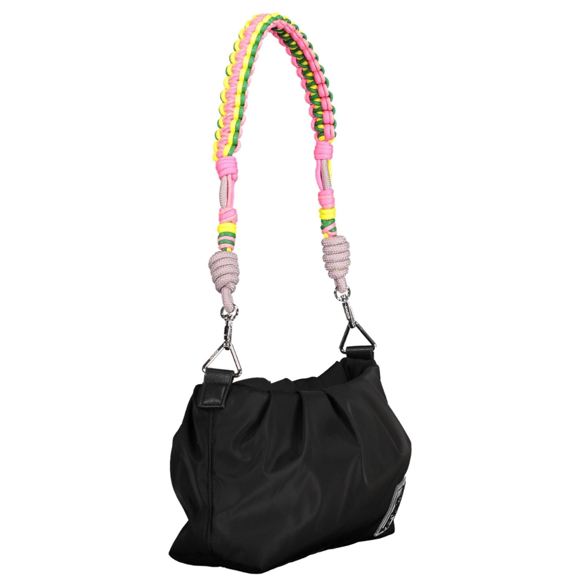 Black Polyester Women Handbag