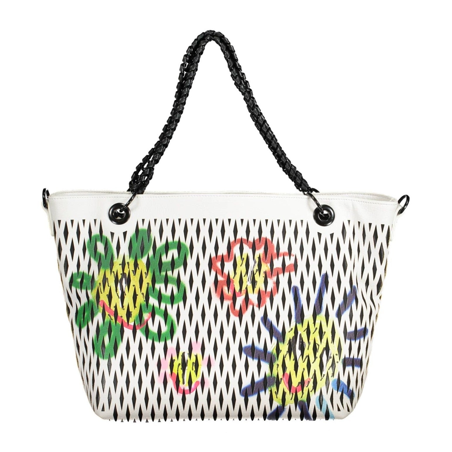 White Polyethylene Women Handbag