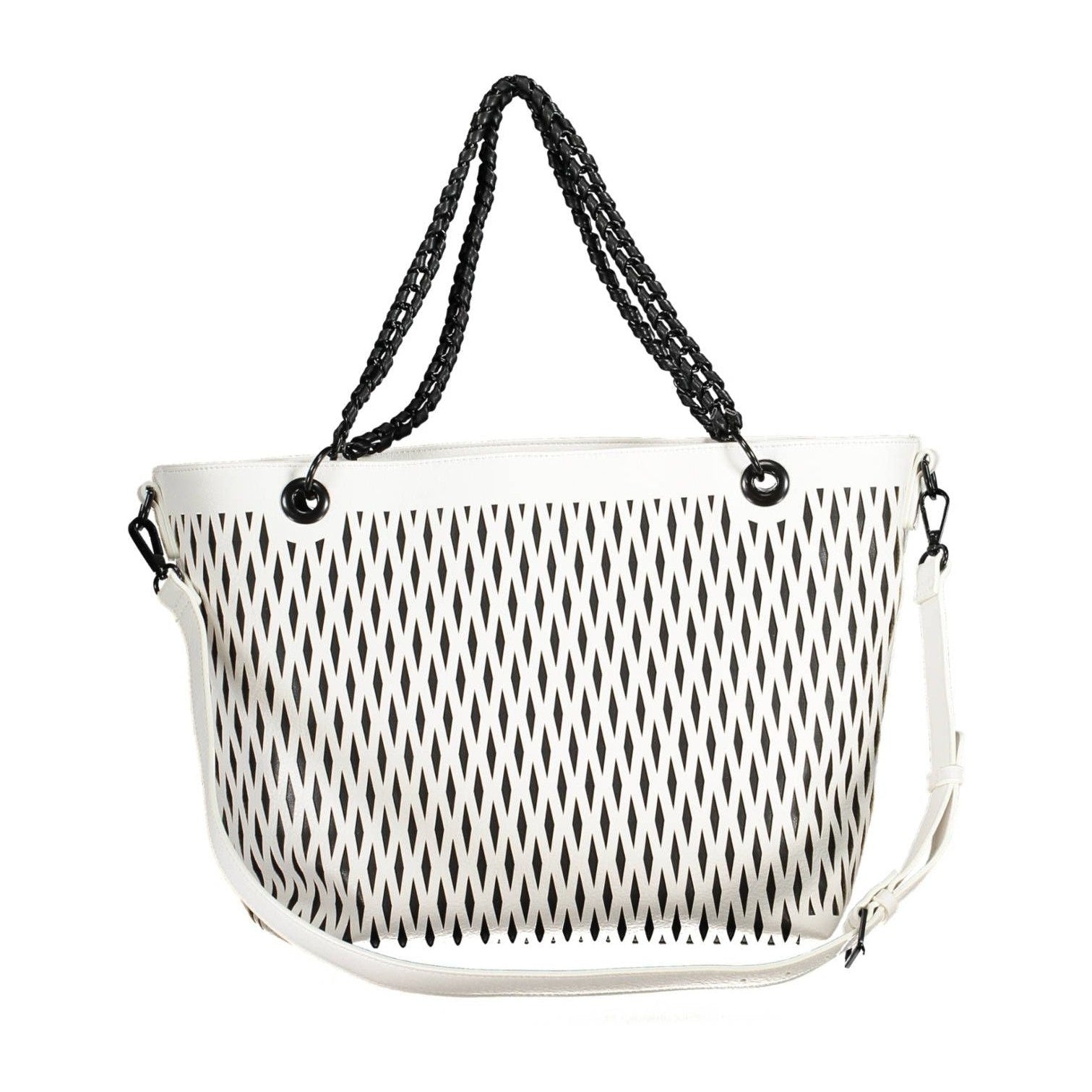 White Polyethylene Women Handbag