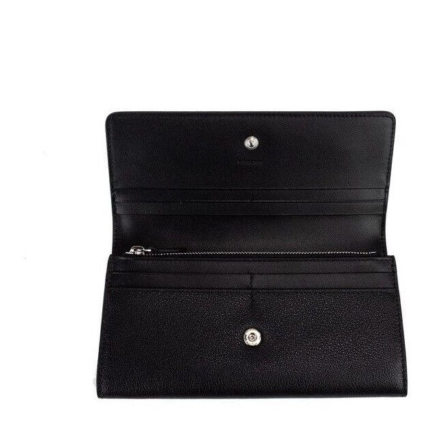 Porter Black Grained Leather Branded Logo Embossed Clutch Flap Wallet