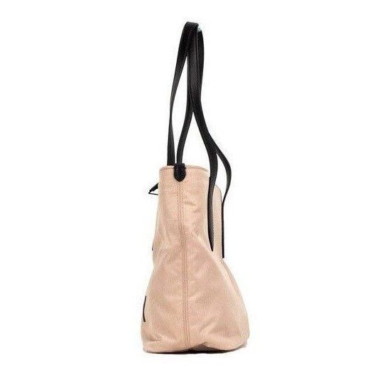 Small Rose Beige Logo Branded Econyl Nylon Tote Shoulder Handbag Purse