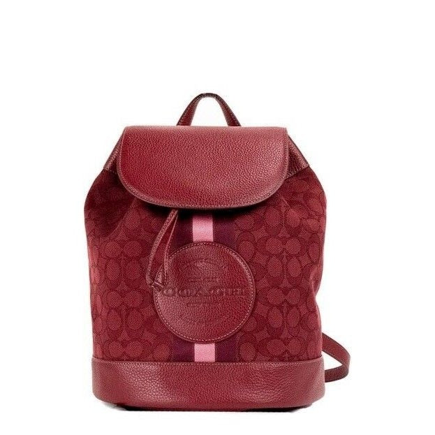 Dempsey Red Apple Signature Jacquard Canvas Logo Patch Backpack