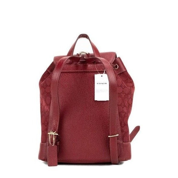 Dempsey Red Apple Signature Jacquard Canvas Logo Patch Backpack