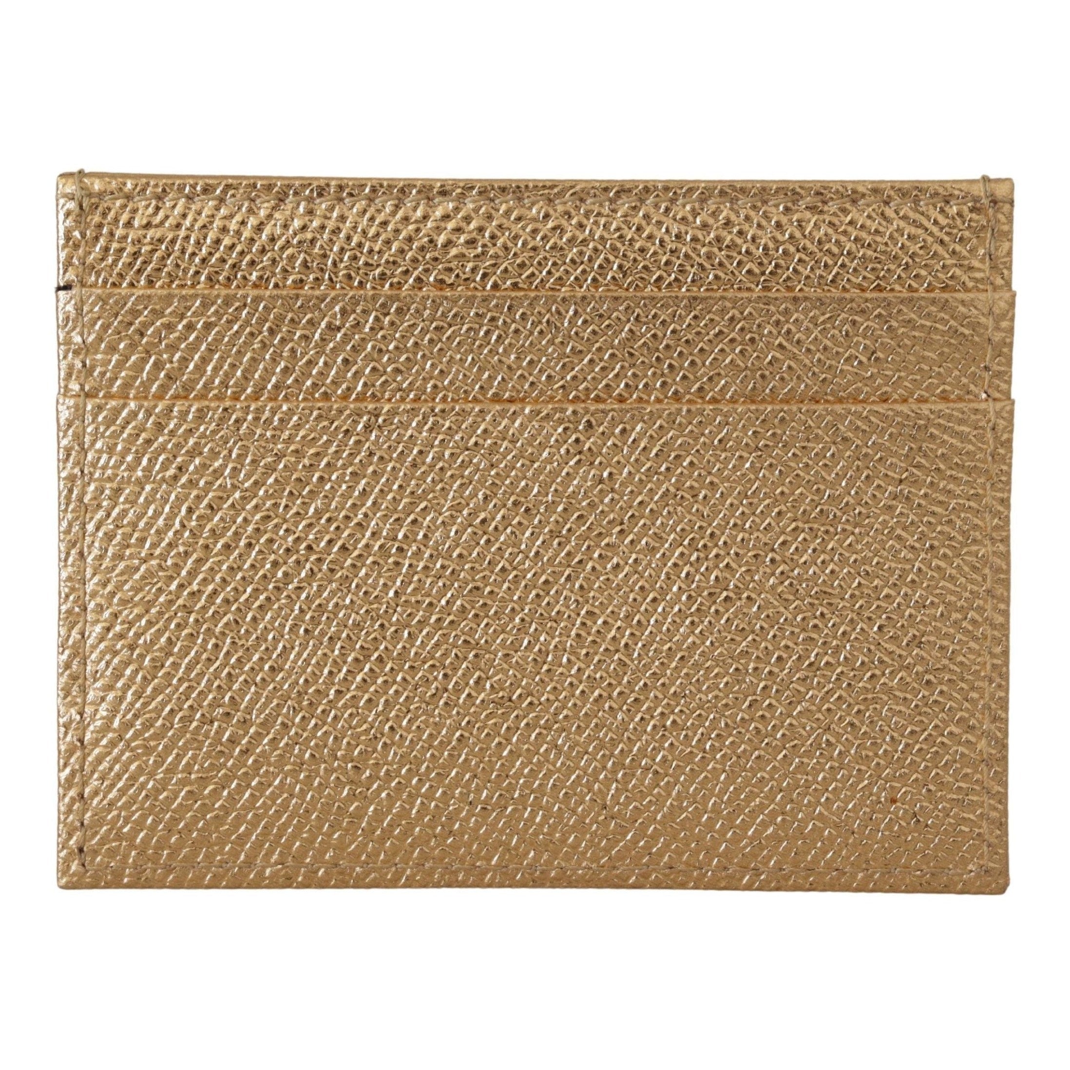 Elegant Gold Leather Cardholder