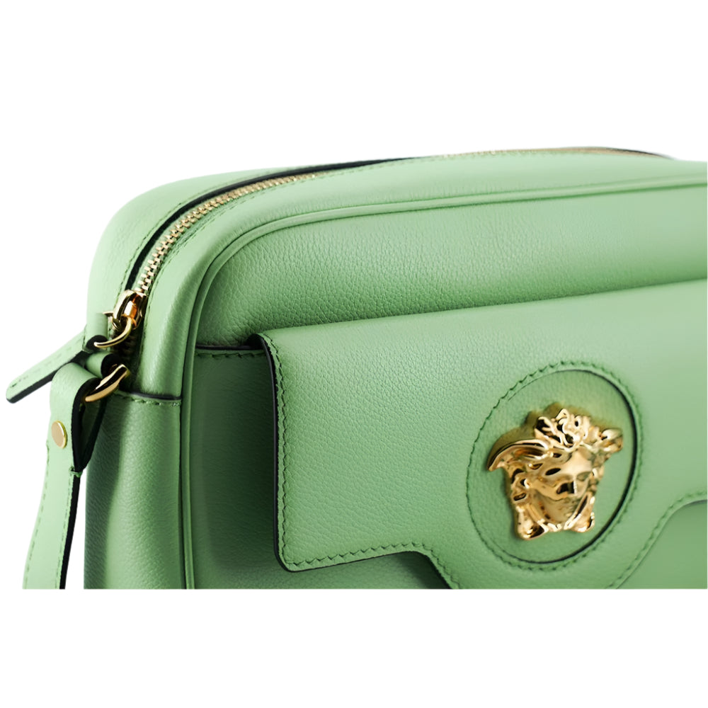 Elegant Mint Green Leather Camera Case Bag