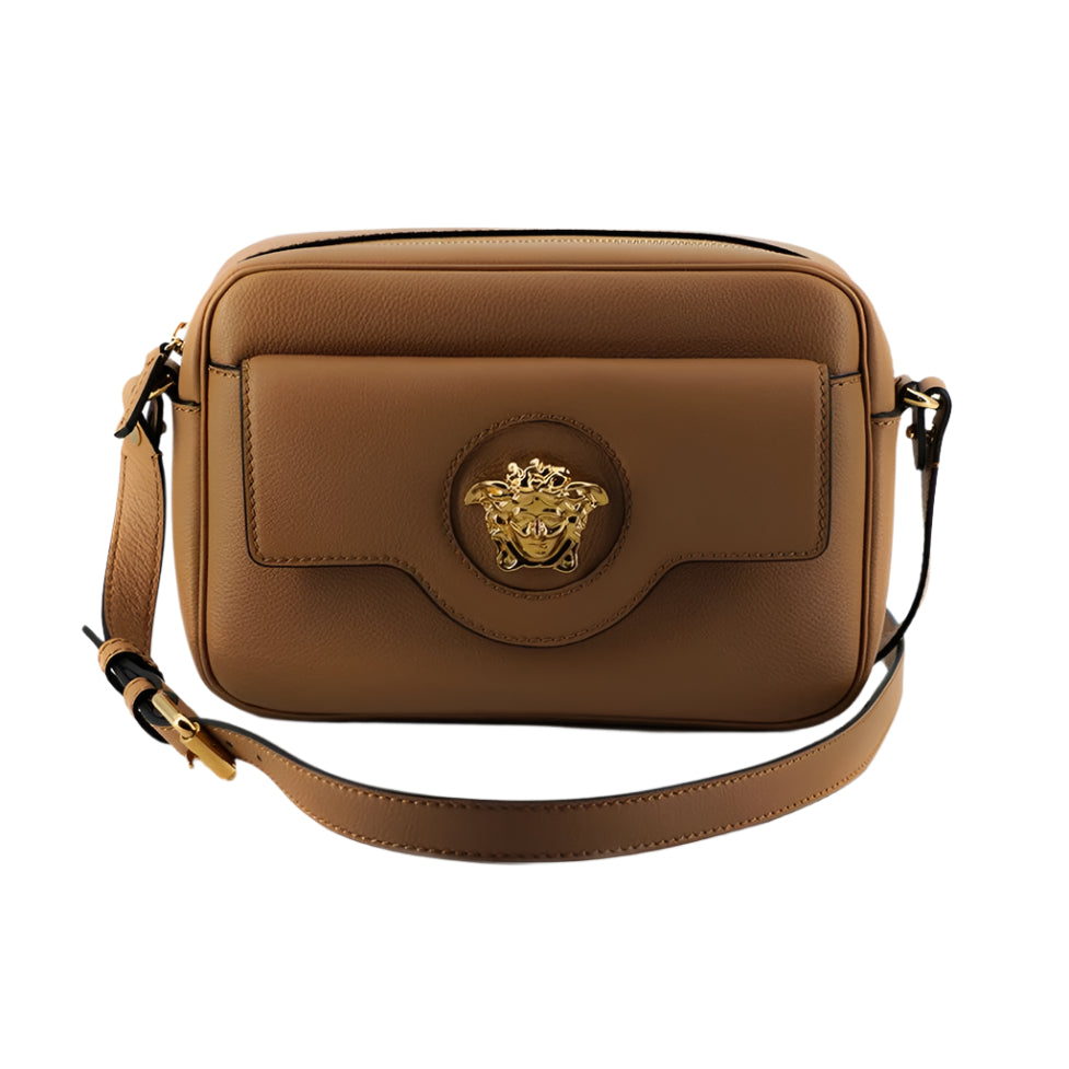 Elegant Brown Leather Camera Case Shoulder Bag