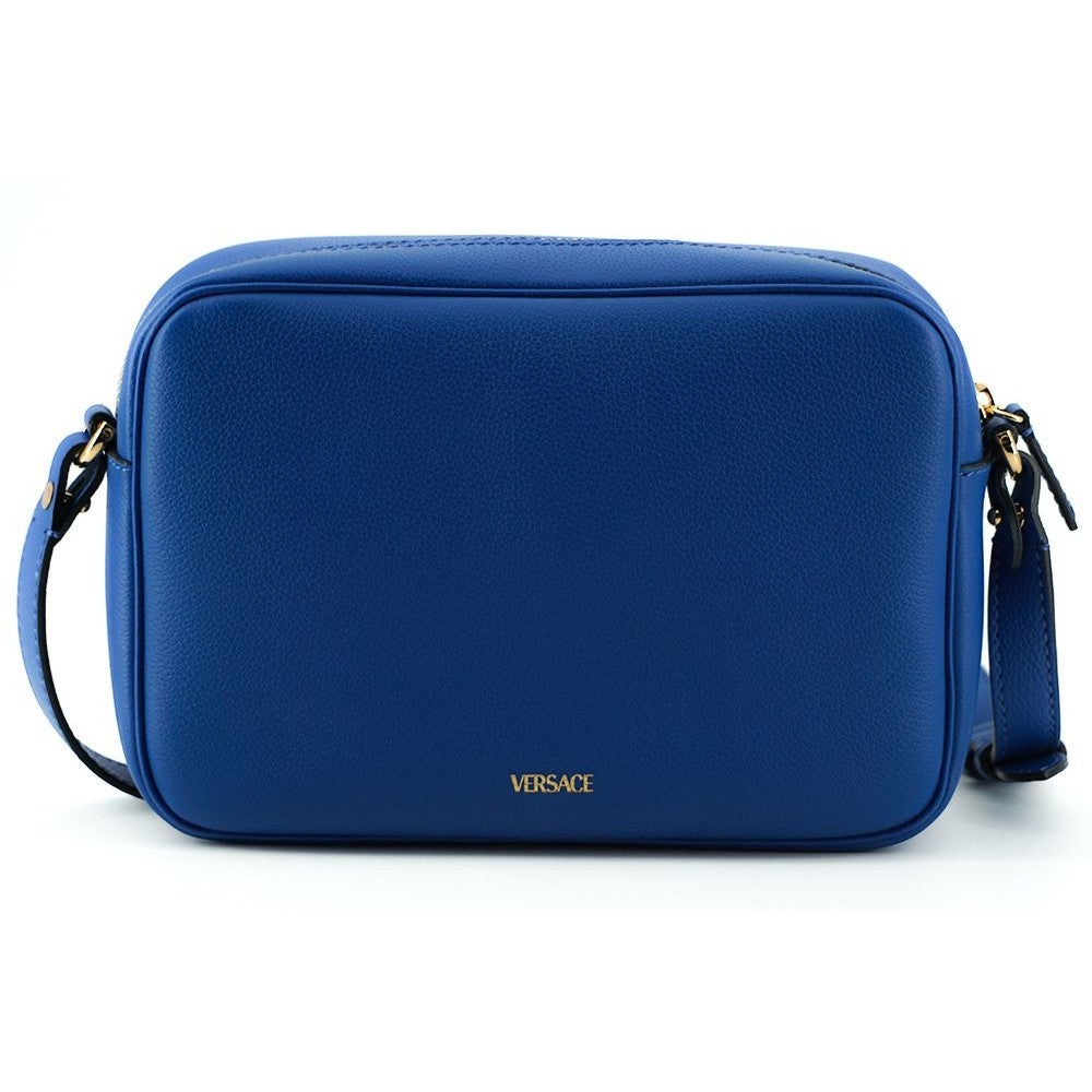 Elegant Blue Calf Leather Camera Case Bag