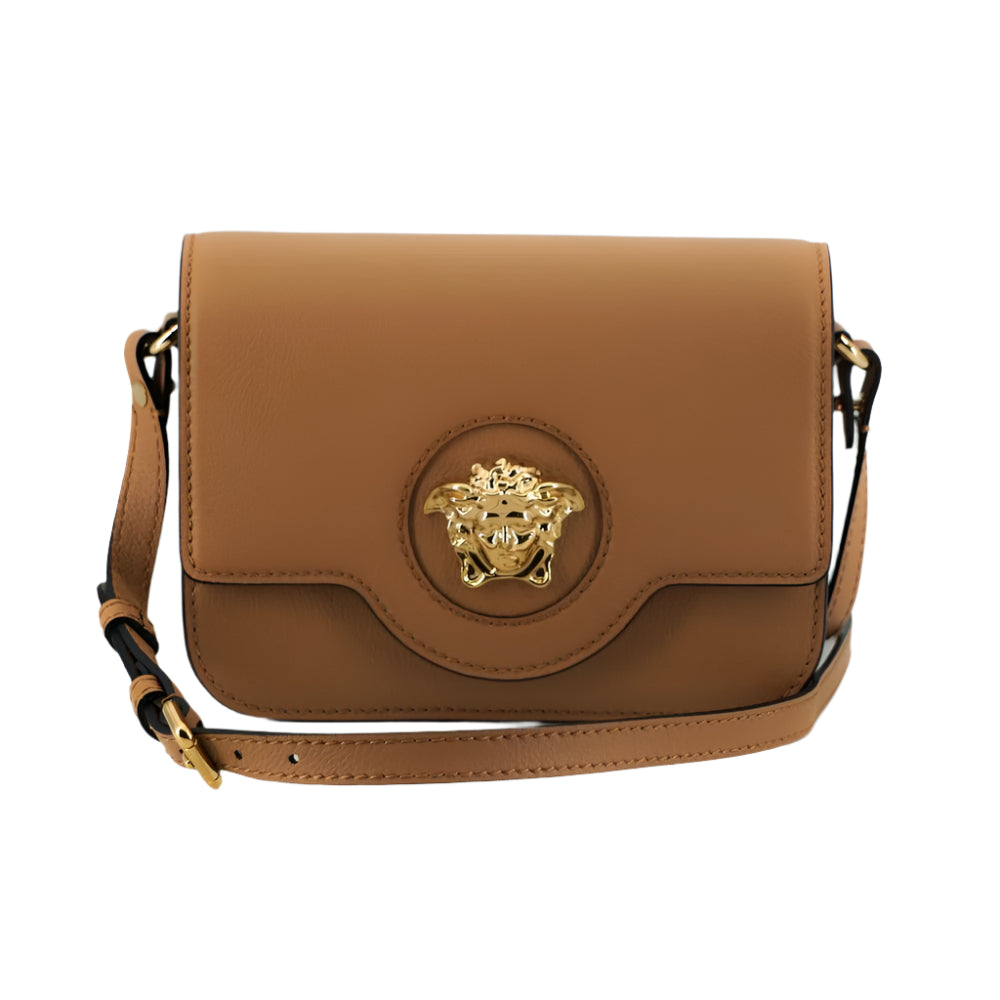 Elegant Calf Leather Shoulder Bag in Brown