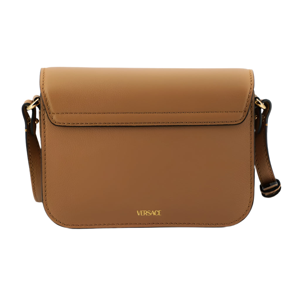 Elegant Calf Leather Shoulder Bag in Brown