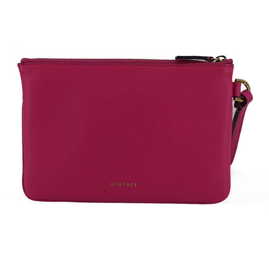 Elegant Pink Leather Pouch Clutch