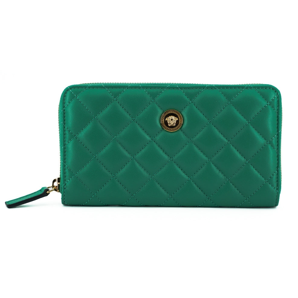 Elegant Quilted Leather Zip Wallet