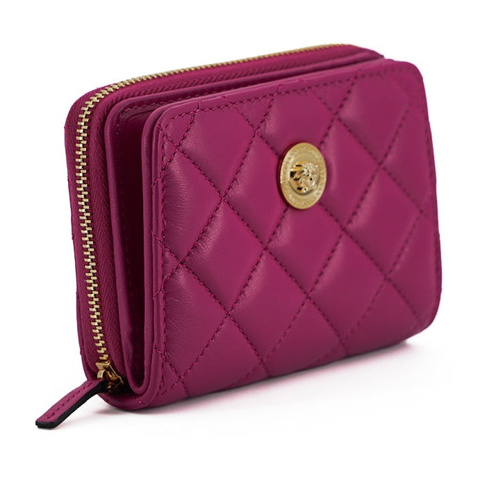 Elegant Purple Quilted Leather Wallet