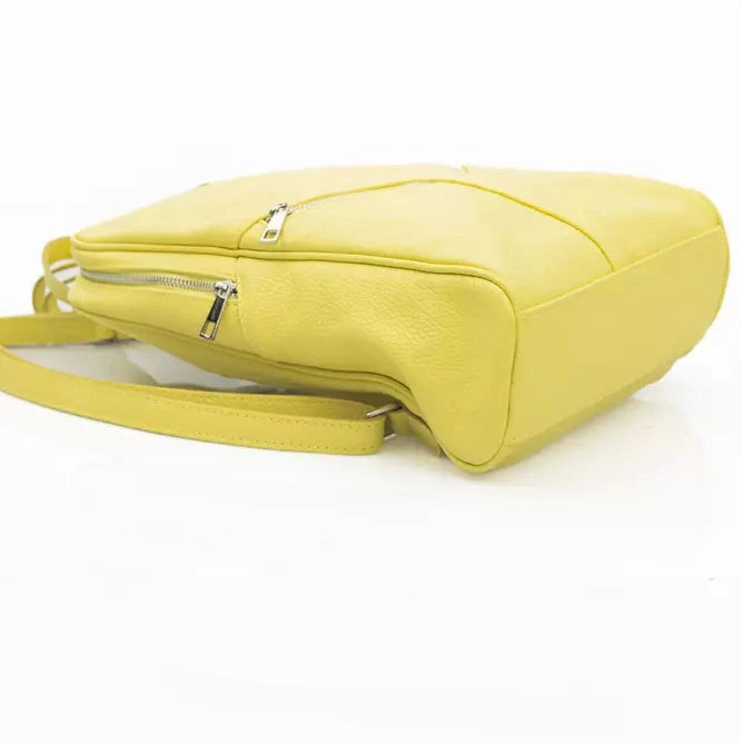 Sunshine Yellow Leather Backpack