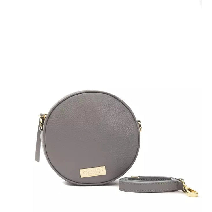 Gray Leather Women Crossbody Bag