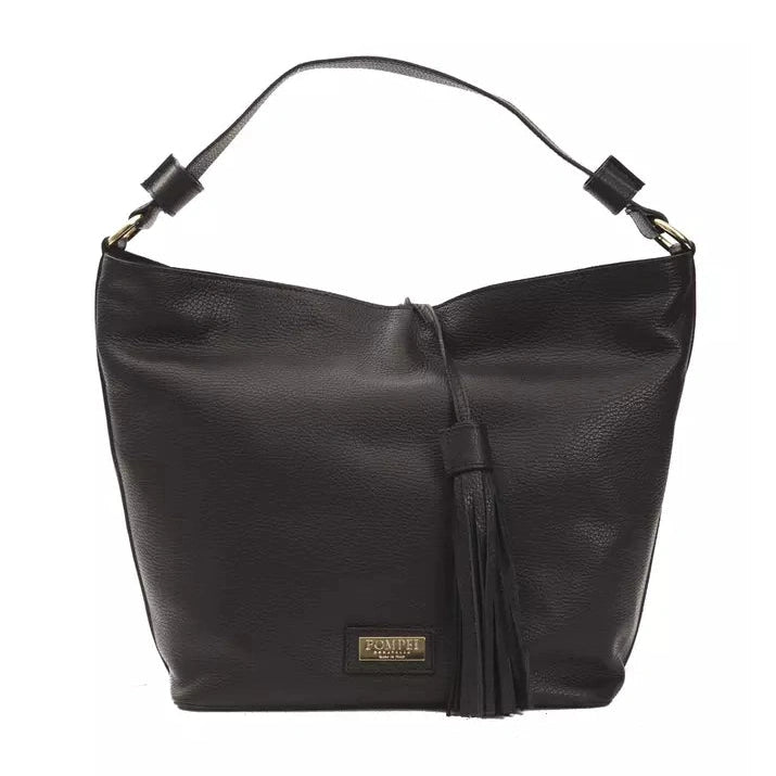 Black Leather Women Shoulder Bag