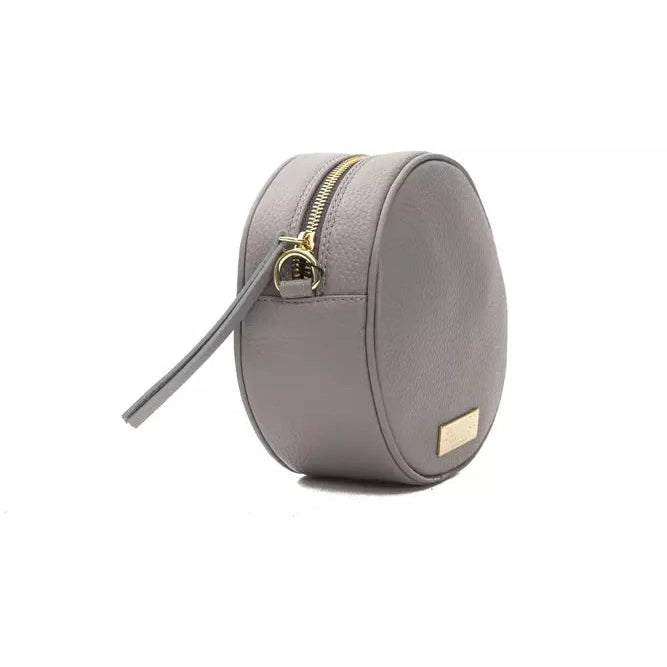 Gray Leather Women Crossbody Bag