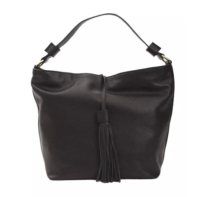 Black Leather Women Shoulder Bag