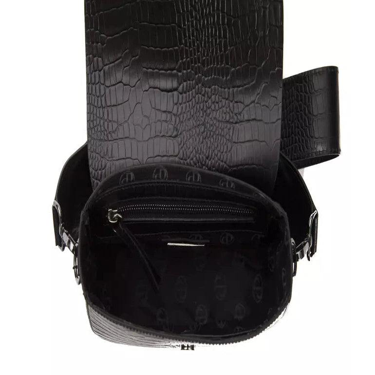 Black Leather Women Crossbody Bag